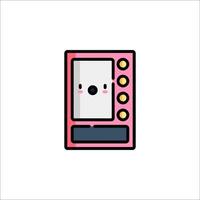 A pink machine with a face on it vector