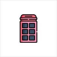 A pink box with four squares on it vector