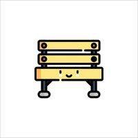 A cartoon bench with a smiley face on it vector