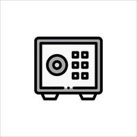 A black and white image of a safe box vector
