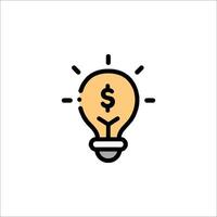 Light bulb with dollar sign icon vector