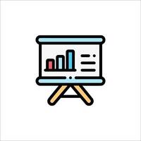 A presentation board with a bar chart on it vector