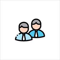 Two people in business attire icon vector