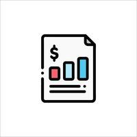 A document with a bar graph and dollar sign vector