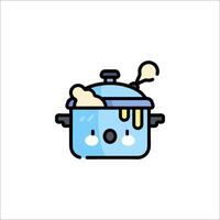 A cartoon illustration of a pot with a face on it vector