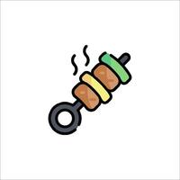 A hamburger on a skewer icon vector