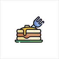 Pancakes with fork icon vector