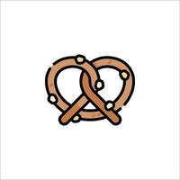 A pretzel icon on a white background vector