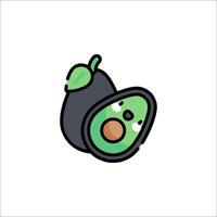An avocado icon with a green leaf vector