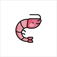 A pink shrimp icon on a white background vector