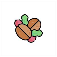 A cartoon illustration of nuts and seeds vector