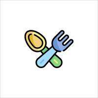 A spoon and fork icon on a white background vector