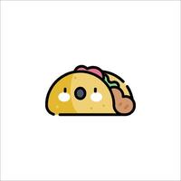 A cute taco with a face on it vector