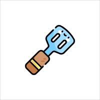 A blue spatula with a handle on it vector