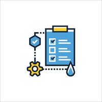A checklist icon with a water drop vector