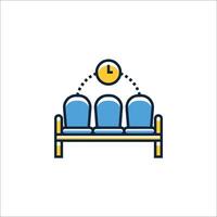 A chair with a clock on it and a chair vector