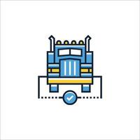 A truck icon with a check mark on it vector