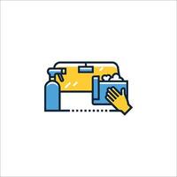 A hand holding a box with a bottle and a sprayer vector