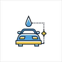 Car wash icon with a drop of water vector