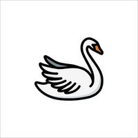 A white swan on a white background vector