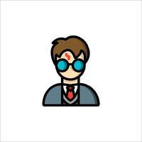 Harry potter avatar icon in flat style vector