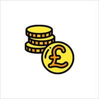 A pound coin and a stack of coins icon vector