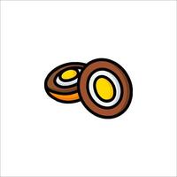 Two eggs are sitting on a white background vector