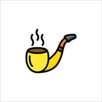 A pipe with a hot cup of coffee in it vector