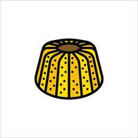 A yellow cake with dots on it vector