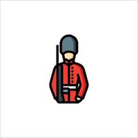 A red uniformed man with a gun vector