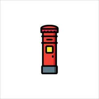 A red post box icon on a white background vector