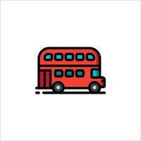 A red double decker bus icon on a white background vector