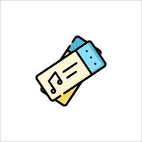 A ticket and music note icon vector