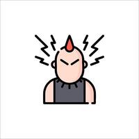 A man with a spiked head and a lightning bolt on his head vector