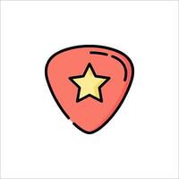 Guitar pick icon with star illustration vector