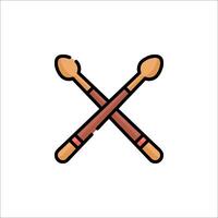Two crossed sticks icon on white background vector