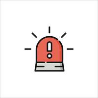 A red alarm bell icon with a light on top vector