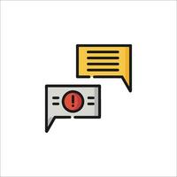 Two speech bubbles with a red exclamation mark vector