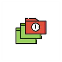 A folder icon with a red and green folder vector