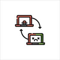 A laptop with a face on it and a computer with a face on it vector
