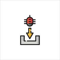 A bug is flying into a computer vector