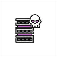 A skull with a computer on top of it vector