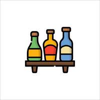 Three bottles of liquor on a shelf vector
