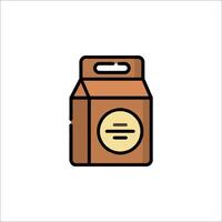 A brown box with a label on it vector