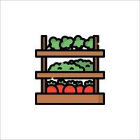 Vegetables on a shelf icon illustration vector