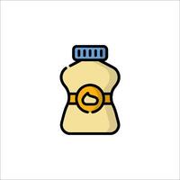 A bottle of milk with a lid on it vector