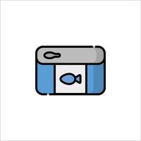 A fish can icon on a white background vector