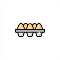 Eggs in a tray icon illustration vector