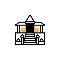 A temple icon with a golden roof vector
