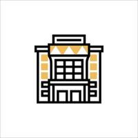 A building icon with a yellow and black color scheme vector